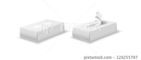 Minimalist Tissue Box Design with Tissue Visible 128255797