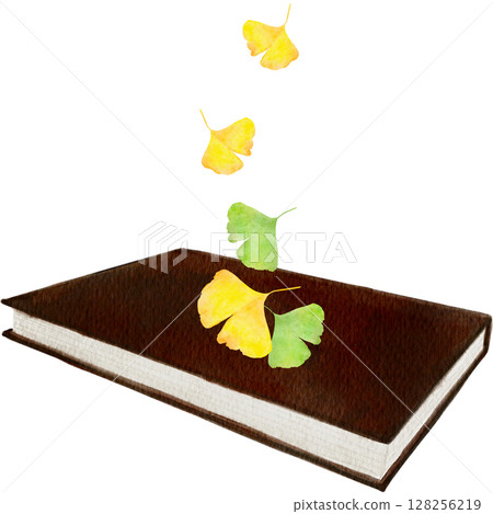 書籍、水彩畫、古董、筆記本、銀杏、插圖 128256219