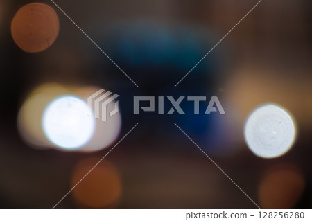 Abstract bokeh background featuring soft glowing orange and white lights on dark Abstract bokeh background featuring soft glowing orange and white lights on dark 128256280