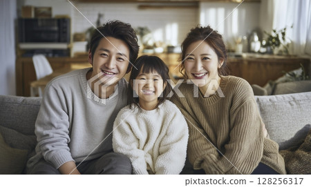 3 people relaxing in the living room 128256317