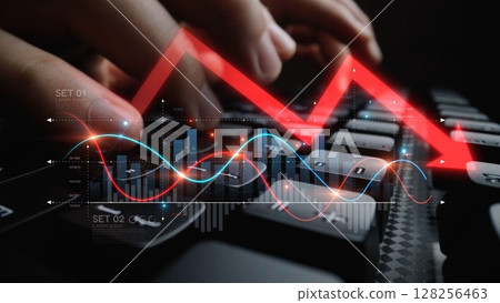Economic Crisis with Financial Downtrend Arrow and Volatile Market Graph Muxer Economic Crisis with Financial Downtrend Arrow and Volatile Market Graph Muxer 128256463