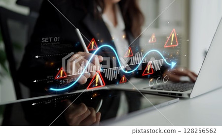 Economic Caution and Risk Alert in Volatile Market with Financial Warning Muxer 128256562