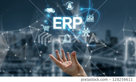 ERP System Dashboard for Enterprise Resource Planning and Business Muxer 128256611