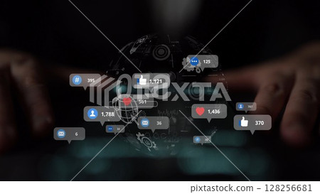 Social Media Marketing Strategy and Engagement Visualization Muxer 128256681