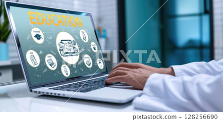 E-learning website with sofware for student to study on the internet brisk 128256690