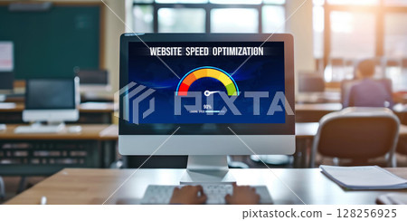 Computer software evaluating website loading speed brisk. Computer software evaluating website loading speed brisk. 128256925