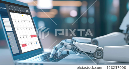 Calendar on computer software application for brisk schedule planning 128257008