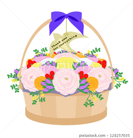 Gift_flower basket illustration Gift_flower basket illustration 128257035