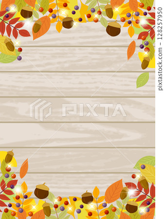 Board, autumn, autumn leaves, glitter, cute, illustration, background, vertical 128257950