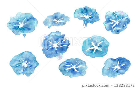 水彩畫。水彩牽牛花向量插圖框架。夏季牽牛花框架材料。 水彩畫。水彩牽牛花向量插圖框架。夏季牽牛花框架材料。 128258172