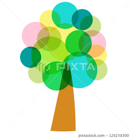 A pop tree illustration with overlapping lights. Illustrations suitable for children's designs and logo creation. A pop tree illustration with overlapping lights. Illustrations suitable for children's designs and logo creation. 128258300
