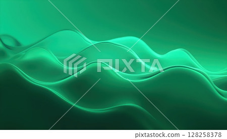 Minimalist abstract background with green wave overlay 128258378