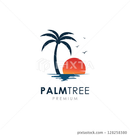 Vector Palm Tree Summer Design 128258380
