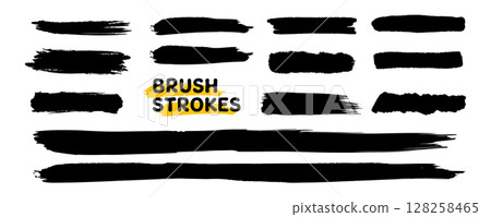 Blurred brush strokes landscape set Blurred brush strokes landscape set 128258465
