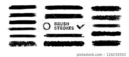 Blurred brush strokes landscape set 128258503