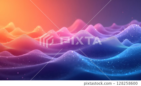 a close up of a wave of water with a bright orange sky, 128258600