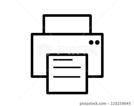Printer icon simple black 128259045