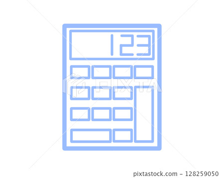 Calculator icon simple blue Calculator icon simple blue 128259050