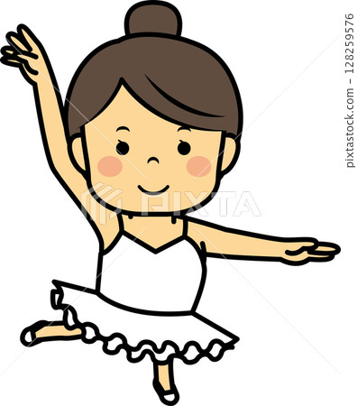 A girl dancing ballet A girl dancing ballet 128259576