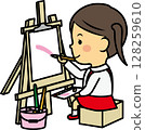 girl painting watercolor 128259610