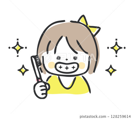 Girl with beautiful teeth 128259614