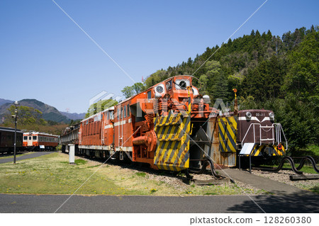 Vehicles on display at the Usui Pass Railway Culture Park, Railway Museum in Yokokawa, Matsuida-cho, Annaka City, Gunma Prefecture Vehicles on display at the Usui Pass Railway Culture Park, Railway Museum in Yokokawa, Matsuida-cho, Annaka City, Gunma Prefecture 128260380