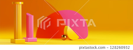 Kid friendly display podium scene Kid friendly display podium scene 128260932