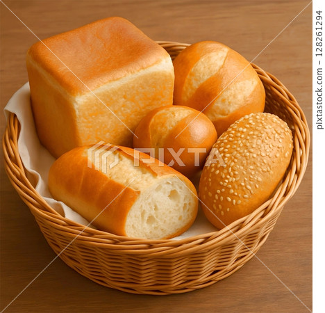 Bread in a basket 128261294