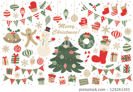 Christmas motif decoration vector illustration set 128261303
