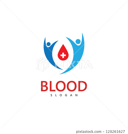 Blood donation logo vector template icon 128261627