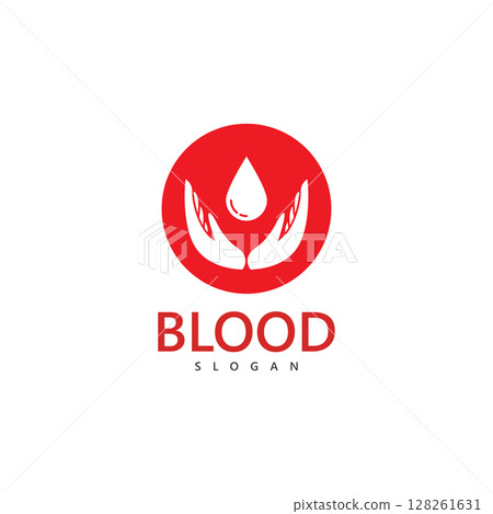 Blood donation logo vector template icon Blood donation logo vector template icon 128261631