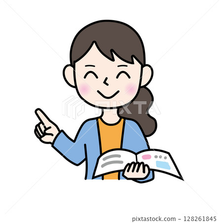 A woman who points and guides A woman who points and guides 128261845