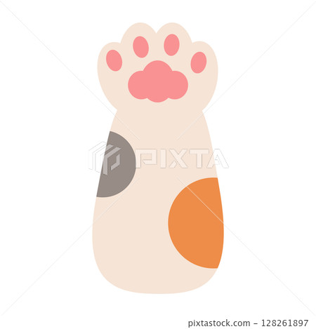Cute pink paw illustration Cute pink paw illustration 128261897