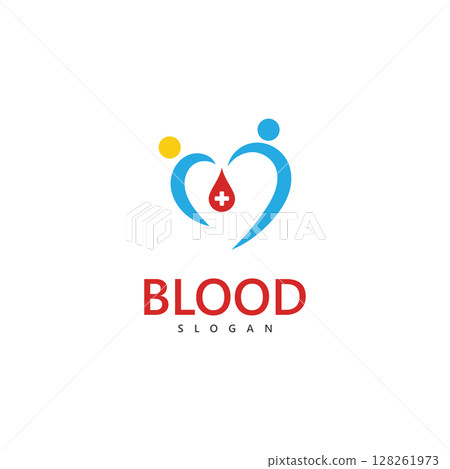 Blood donation logo vector template icon 128261973