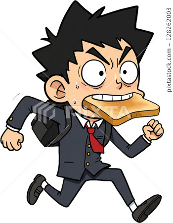 Businessman Running Sandwich 128262003