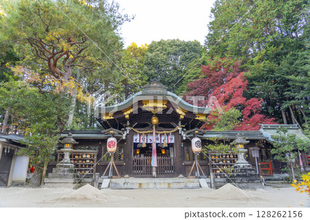 Autumn in Kyoto: Hachidai Shrine, Main Hall 128262156
