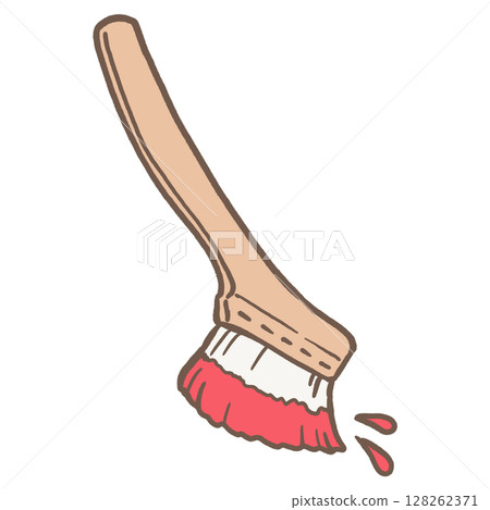 Painted diagonal brush_brown line_red 128262371