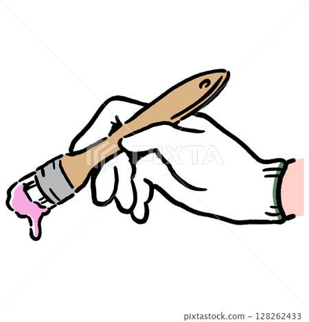 手拿著刷子_粉紅色 128262433