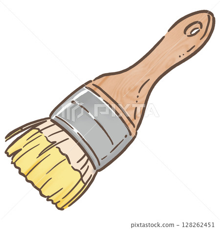 Paint brush_brown line_yellow 128262451