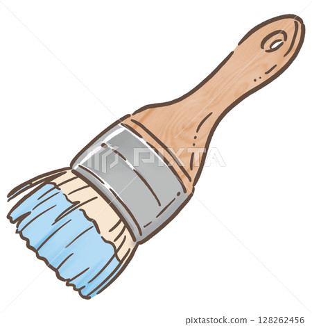 彩繪刷_棕色線條_淺藍色 128262456