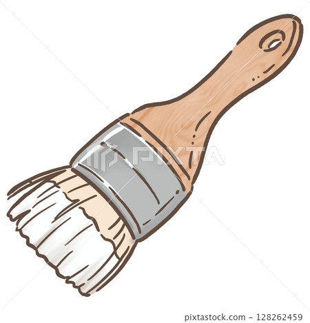 彩繪筆_棕色線條_白色 128262459