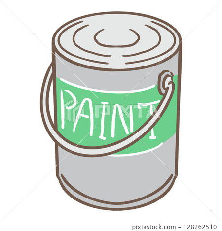 Paint can_brown line_green 128262510