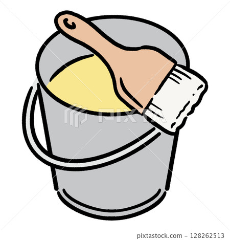 有刷子的黃色桶 128262513