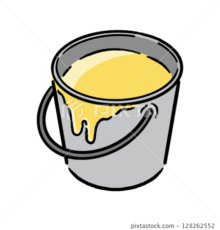 桶裡的黃色油漆 128262552