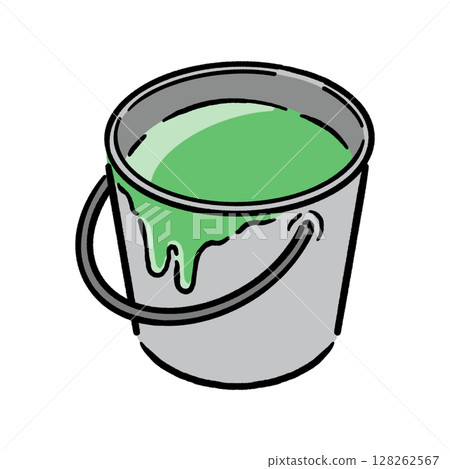 Paint in a bucket_green 128262567
