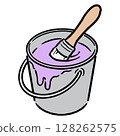 Paint and brush in a bucket_purple 128262575