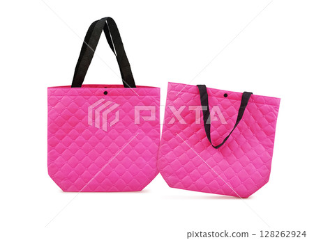 2 super cool pink tote bags that are eco-friendly and reusable shopping bags 128262924