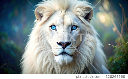 White Lion with Blue Eyes White Lion with Blue Eyes 128263668