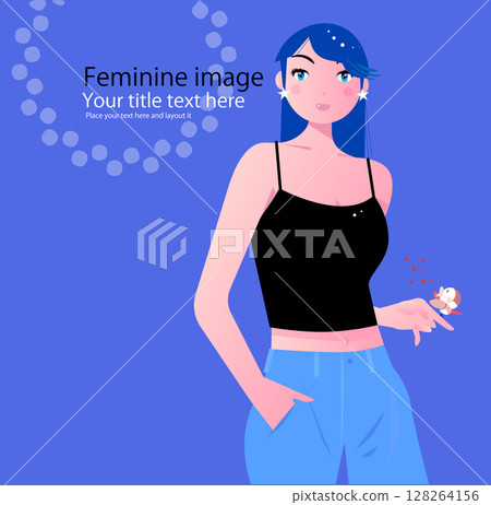 可愛休閒背心女士 128264156