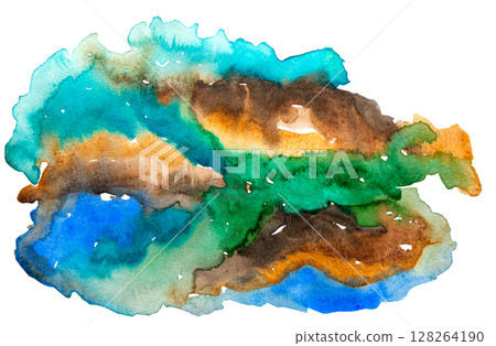 Colorful Hand Drawn Watercolor Spots Free Hand Texture 128264190